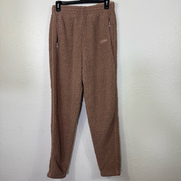 SKIMS Teddy size small unisex cozy drawstring Fleece brown straight Jogger Pants - Picture 2 of 10